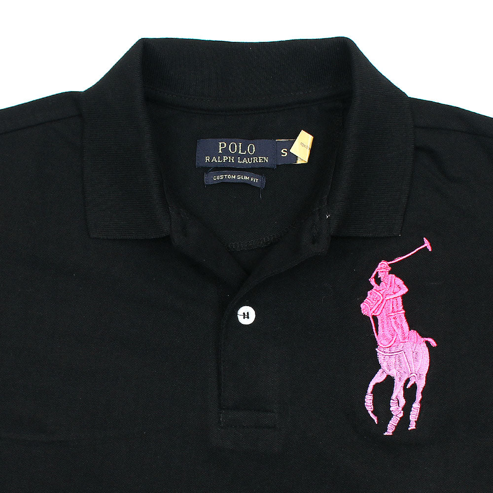 Black polo shirt shop with purple horse